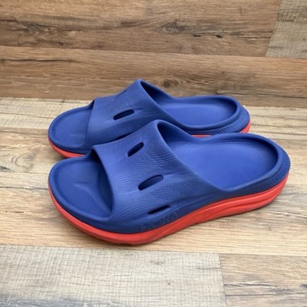 Hoka One One Ora Recovery Slide 3 Sandals Size Women 8 Men 6 Blue Red